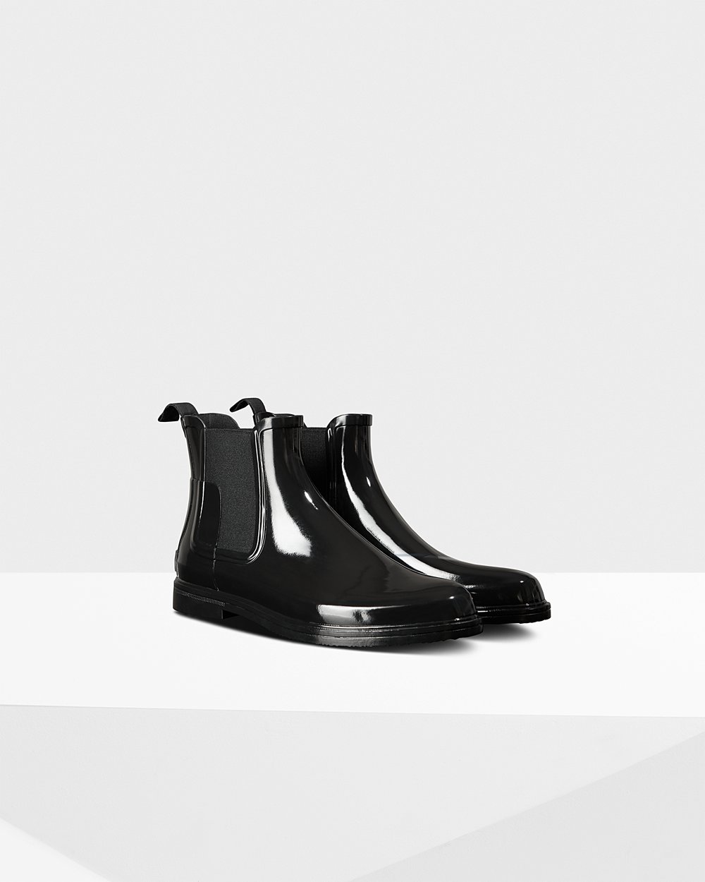 Botas Chelsea Hunter Homem Pretas - Refined Slim Fit Gloss - 68RYVSNKA